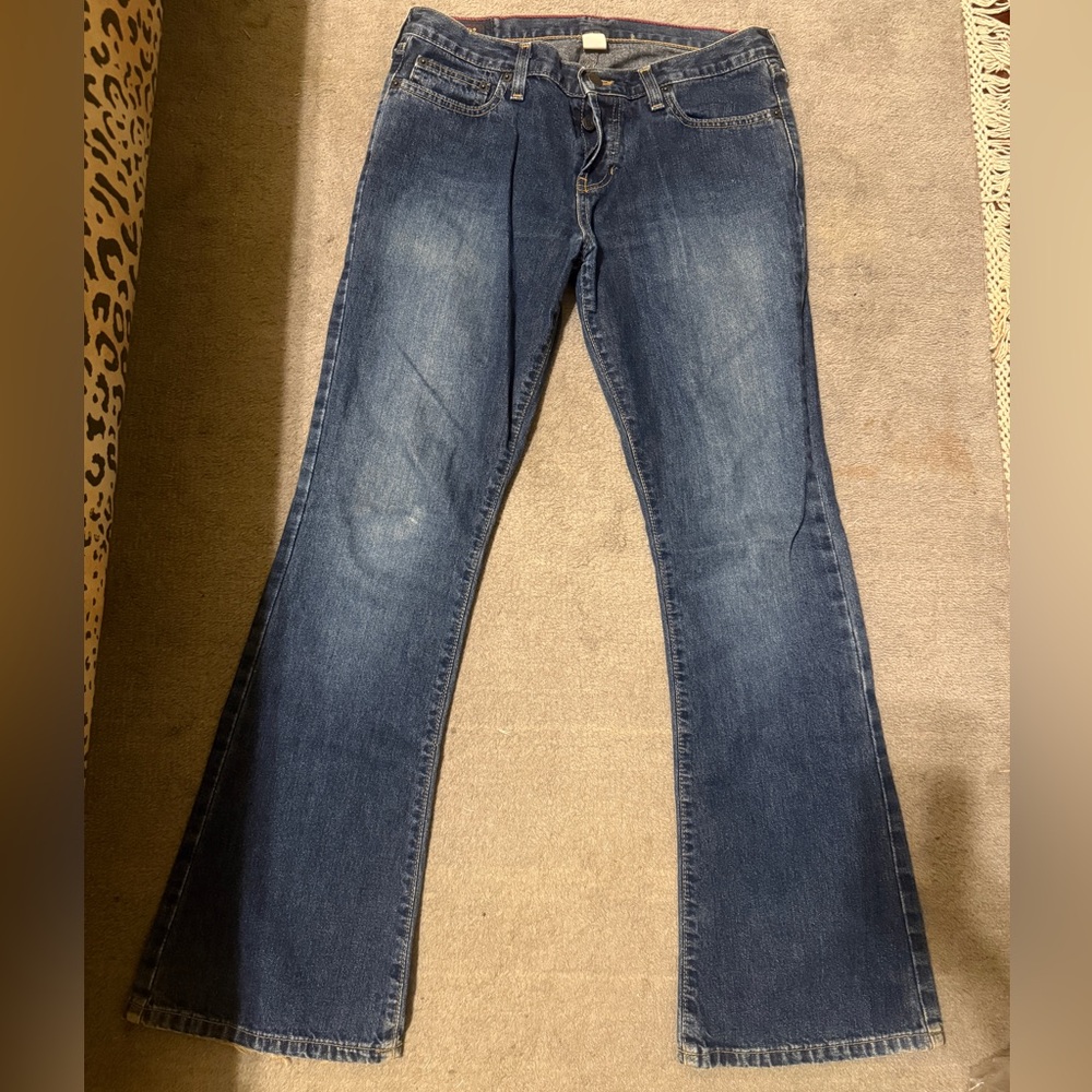 Vintage Abercrombie & Fitch Blue Denim Flare Jeans Women’s Size 2 Low Rise